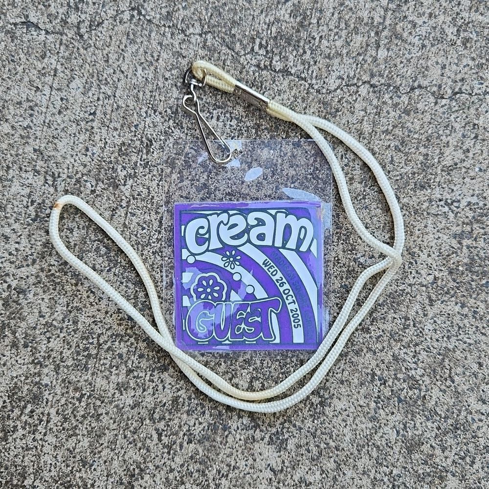 Cream Guest Pass Royal Albert Hall London and Lanyard